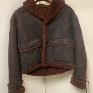 Robrik Dark Brown Cropped Shearling